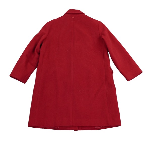 VTG‎ Talbots Wool Toggle Duffel Coat Womens 6 Red Petite Removable Hood Gorpcore - Picture 2 of 16